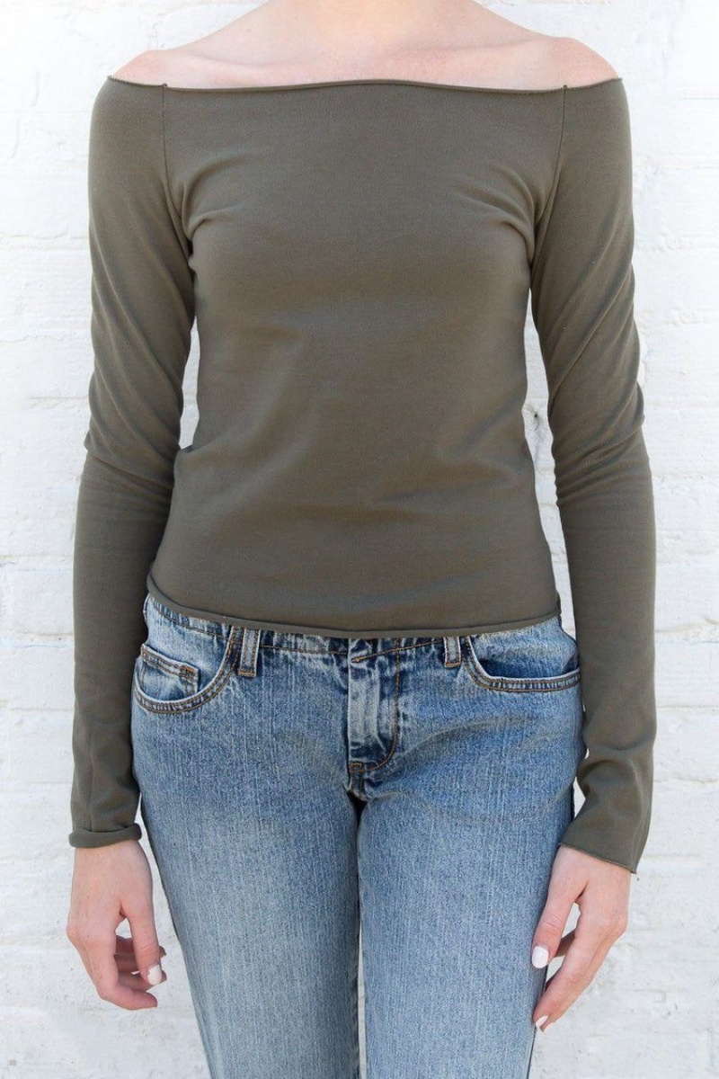 Hauts Brandy Melville Bonnie Vert Olive | GZN-90774084